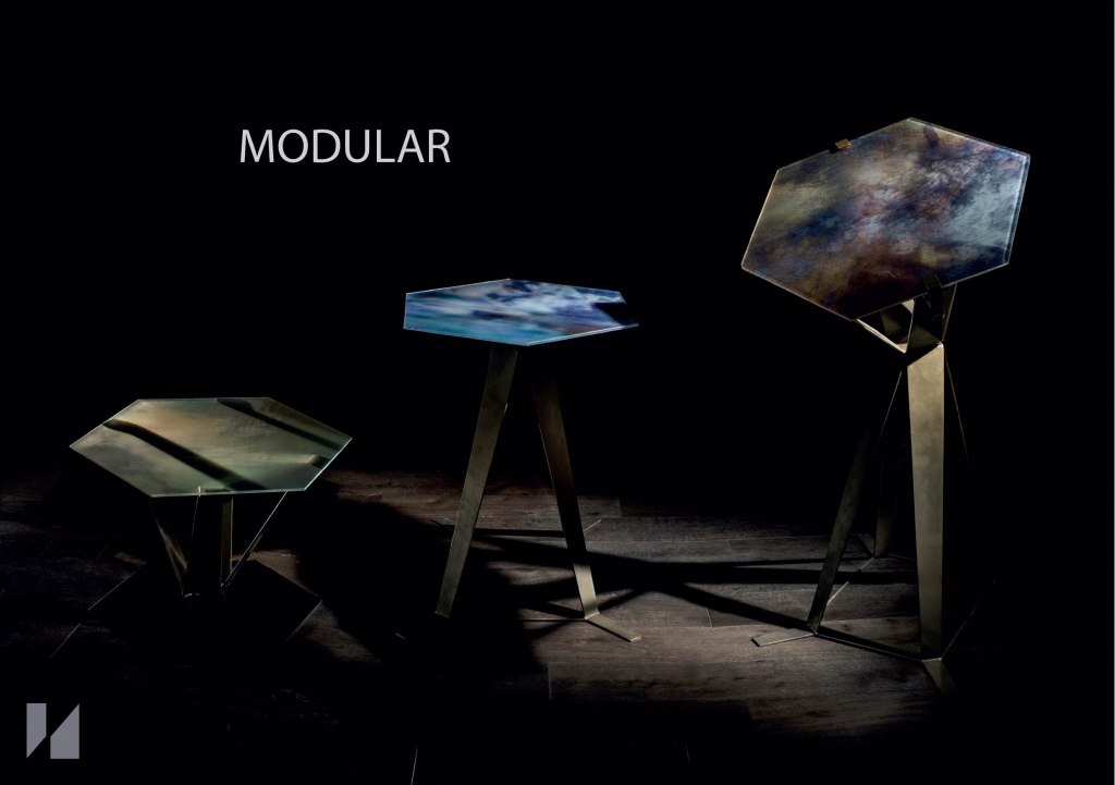 glass table top glass painting
modular table base
coffee table
bar table
glass event kiosk
golden cloud glass art
silver spheres glass art